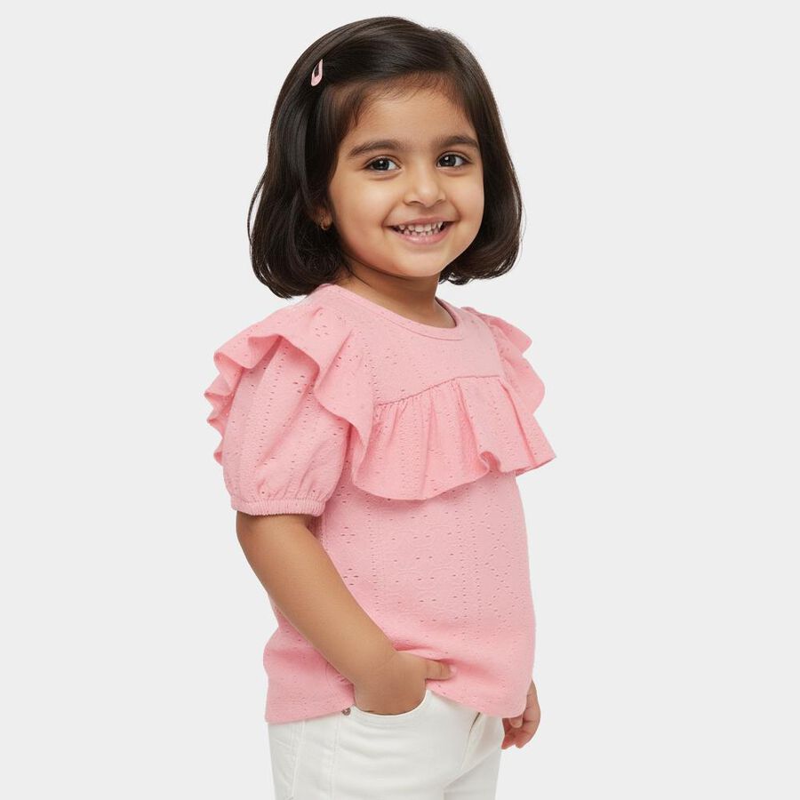 Girls' T-Shirt, हल्का गुलाबी, large image number null