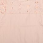 Infants Light Pink Cotton Round Neck Casual T-Shirt, Light Pink, small