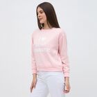 Women's Light Pink Crew Neck Casual Sweatshirt, हल्का गुलाबी, small image number null