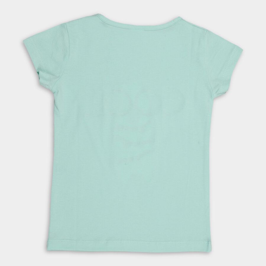 Girls' 100% Cotton T-Shirt , हल्का हरा, large image number null