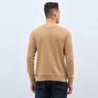 Men's Muted Beige Crew Neck Casual Pullover, Beige, small image number null