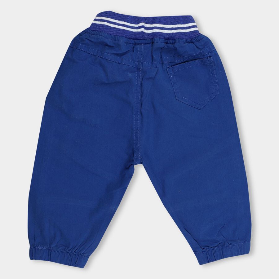 Infants' 100% Cotton Rib Waist Trouser, Mid Blue, large image number null