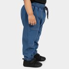 Infants Blue Relaxed Fit Patch Pocket Jeans, Mid Blue, small