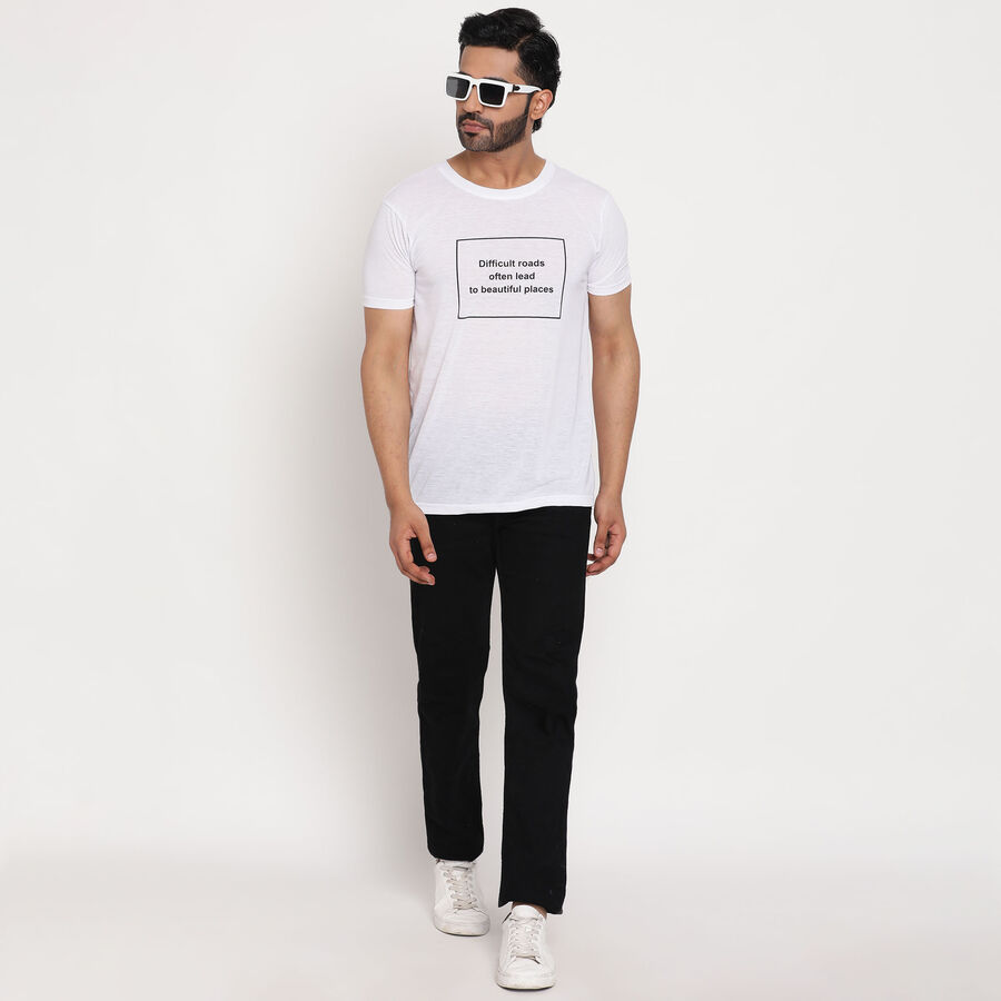 Round Neck T-Shirt, White, large image number null