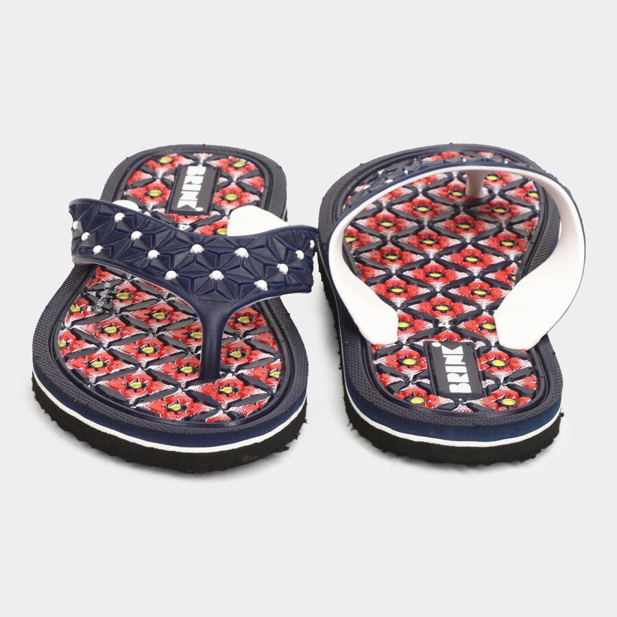 Womens Emboss Sliders, Navy Blue, large image number null