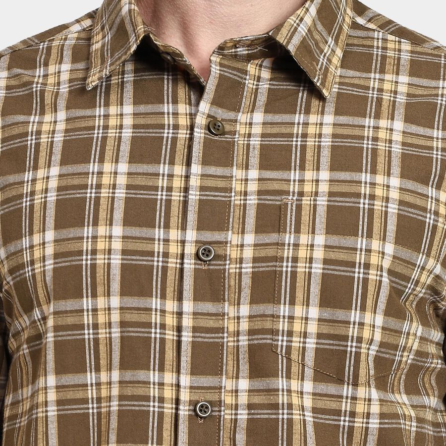 Men's 100% Cotton Casual Shirt , Olive, large image number null