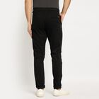 Men's Slim Fit Casual Trousers , काला, small image number null