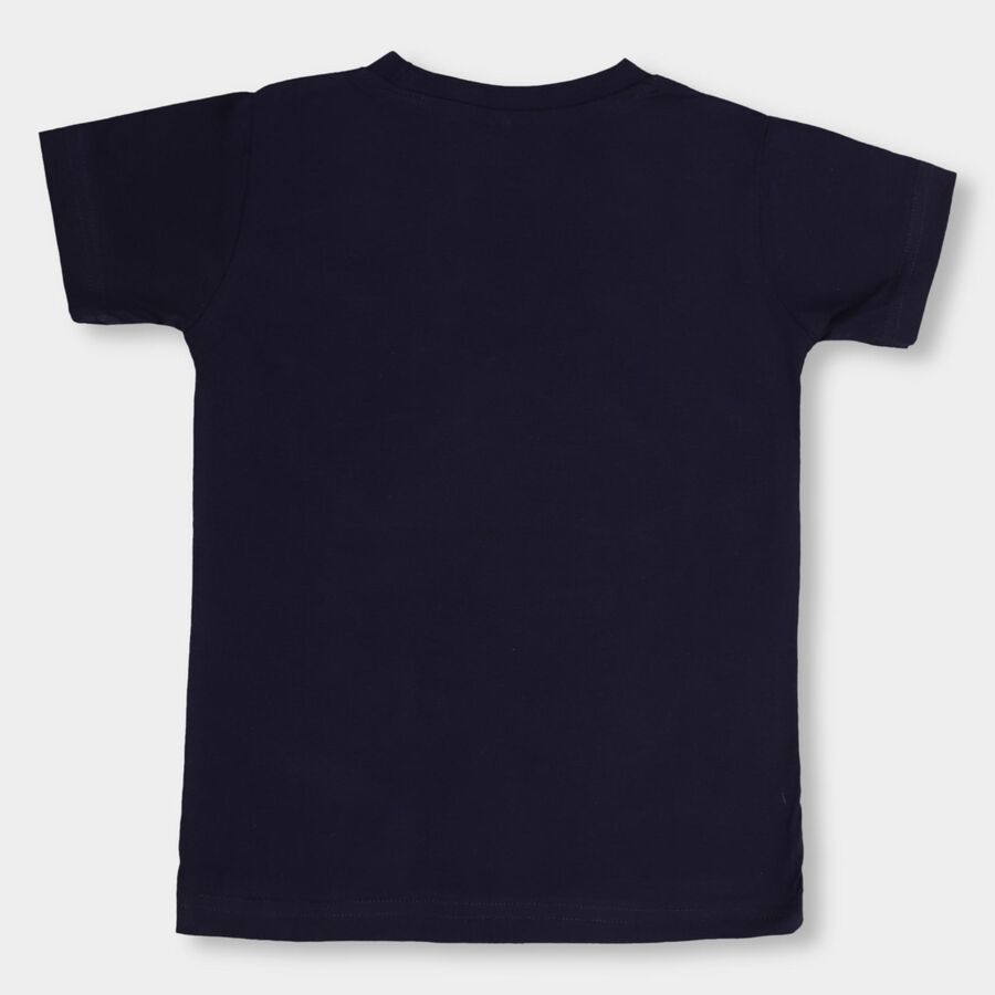 Boys' 100% Cotton Half Sleeves T-Shirt , Navy Blue, large image number null