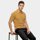 Men's Yellow Polo Neck Polo T-Shirt, पीला, small