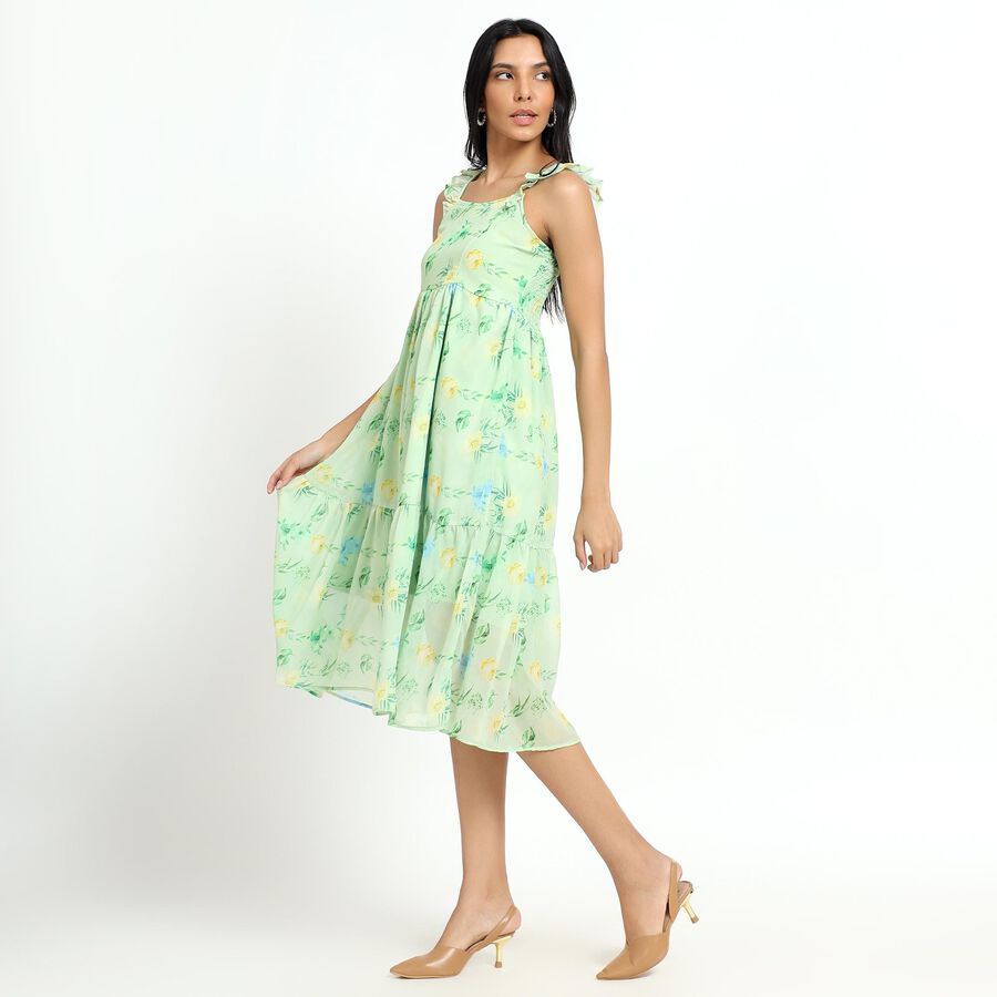 Ladies' Light Mint Green Sleeveless A-Line Dress, Light Green, large image number null