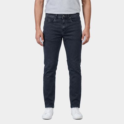 Men's Dark Grey Slim Fit Washed Jeans