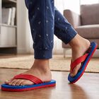 Kids Blue Graphic Flip-Flop Slippers, नीला, small