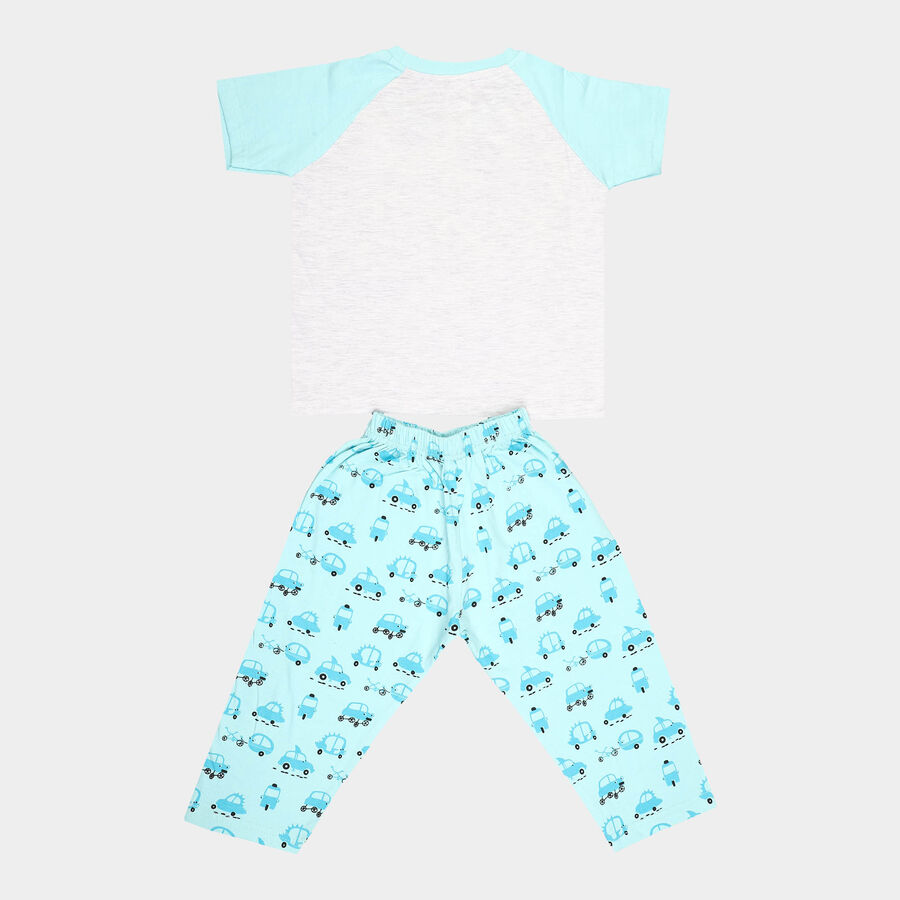 Boys Cotton Night Suit, मिश्रित हल्का ग्रे, large image number null