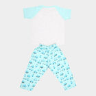 Boys Cotton Night Suit, Melange Light Grey, small image number null