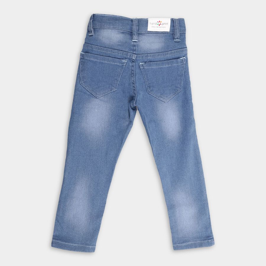Girl's Embellished Regular Light Blue Jeans, Light Blue, large image number null