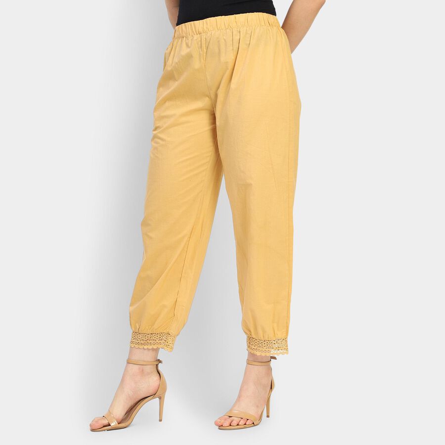 Ladies' 100% Cotton Palazzos , गहरा पीला, large image number null