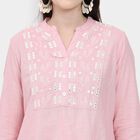Ladies' 100% Cotton Kurti, हल्का गुलाबी, small image number null