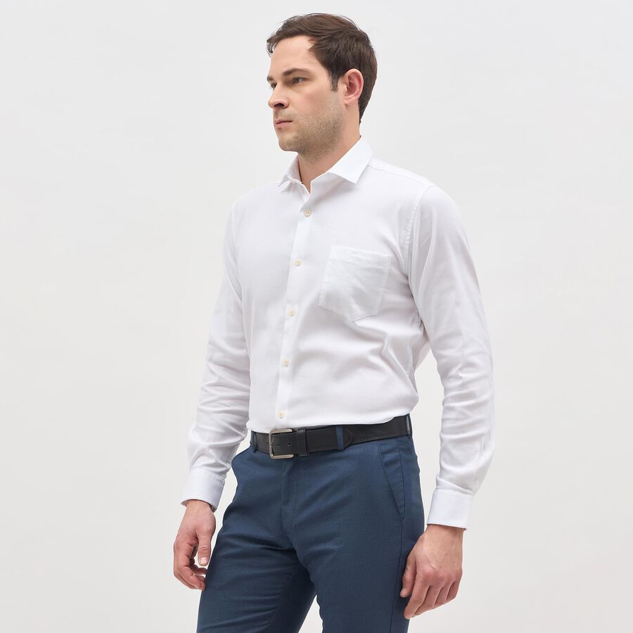 Men's Snow White Classic Formal Shirt, सफ़ेद, large image number null