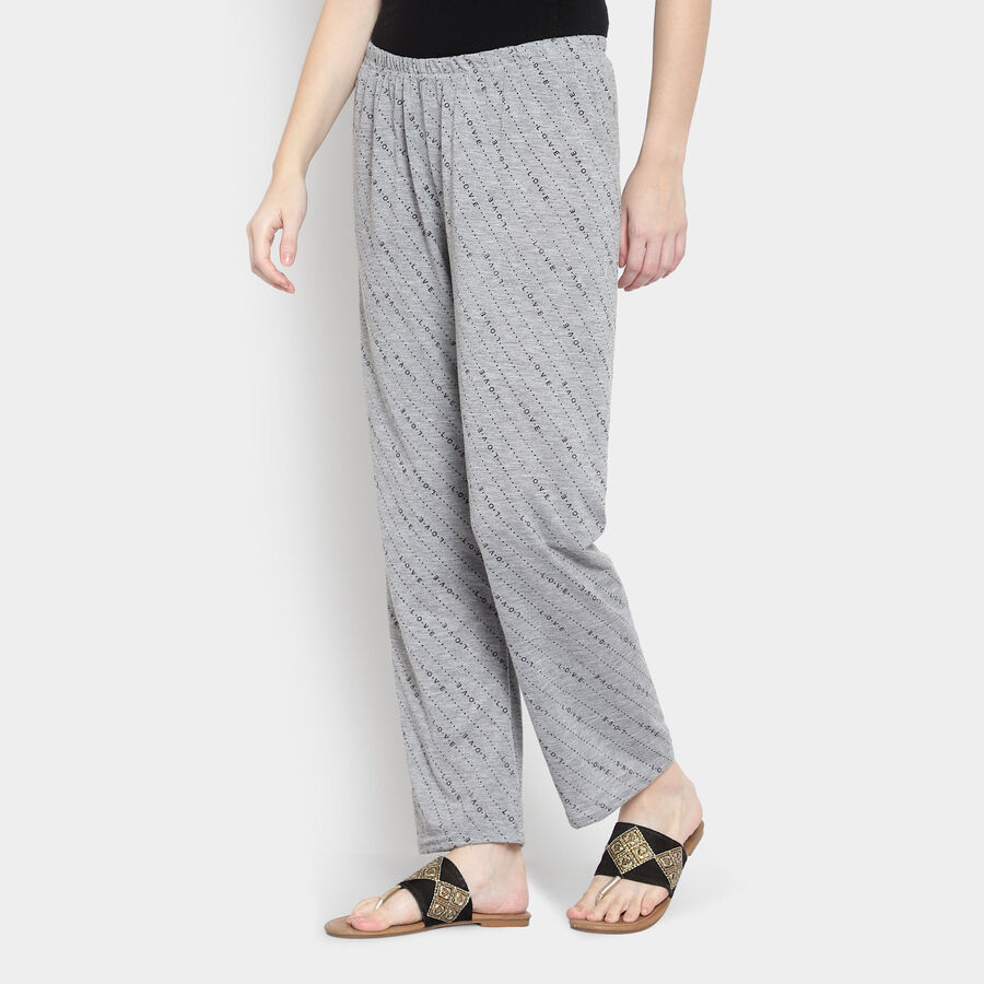 Printed Full Length Pyjama, Light Grey, large image number null