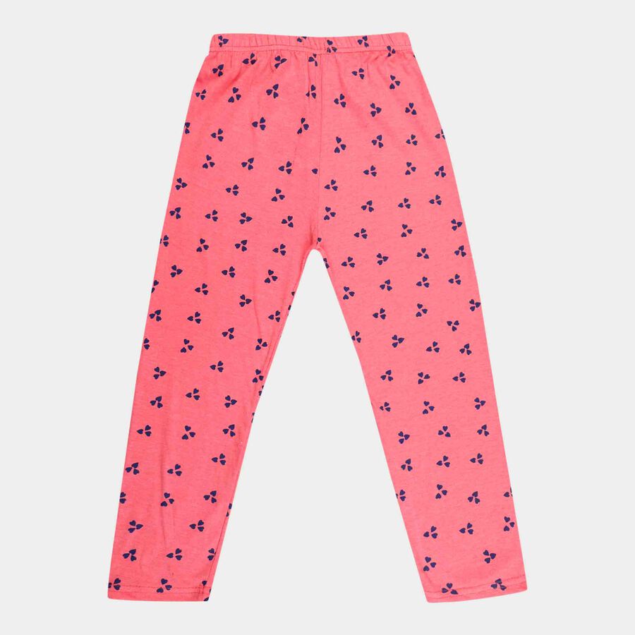 Girls Printed Pyjama, Pink, large image number null