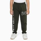 Boys' Deep Olive Green Gaming Print Cotton Blend Pyjama, ओलिव, small image number null