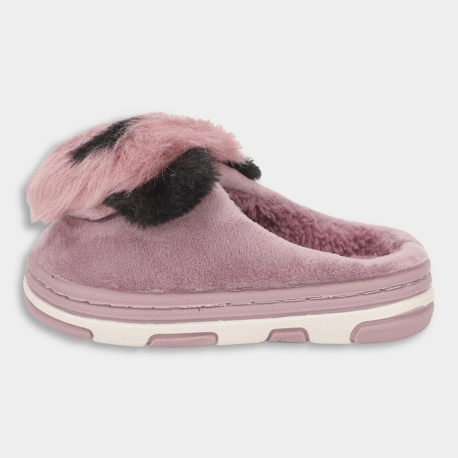Kids Soft Lavender Pink Fur Slip-On Winter Slippers, बैंगनी, large image number null