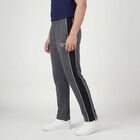 Men's Grey Regular Fit Track Pants, गहरा ग्रे, small