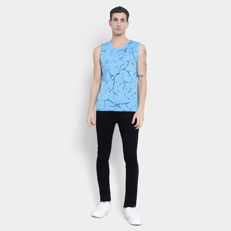 All Over Print Sleeveless T-Shirt, हल्का नीला, large image number null