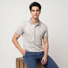 Men's Grey Cotton Polo Neck Polo T-Shirt, Light Grey, small