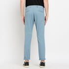 Men's100% Cotton Slim Fit Casual Trousers, Light Blue, small image number null