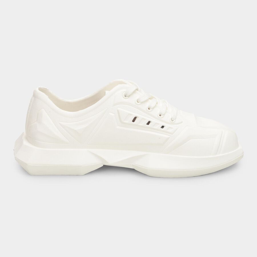 Men's Lace-Up Casual Shoes, White, large image number null