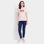 Ladies' Cotton Round Neck T-Shirt, Pink, small image number null