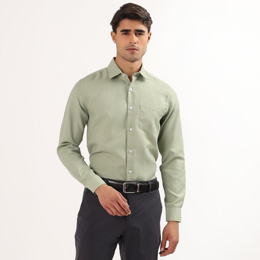 Men's Light Sage Green Classic Collar Formal Shirt, Light Green, large image number null
