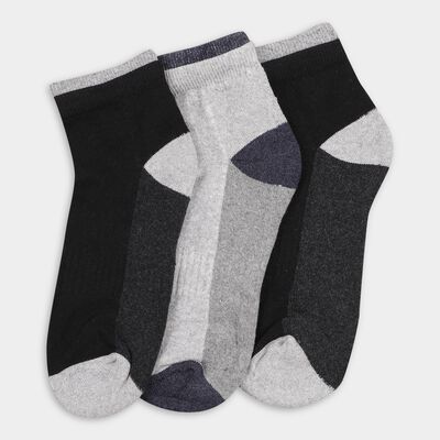 Men's Black and Grey Regular Fit Color-Blocked Pack of 3 Socks