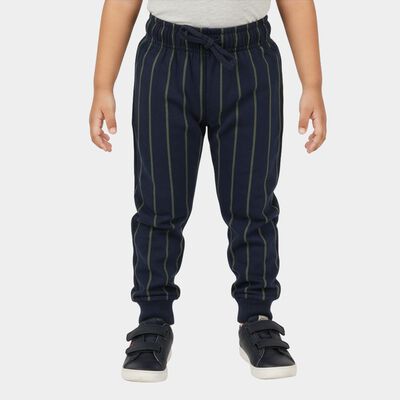 Boys' Dark Navy Blue Striped Elastic Waist Pyjama