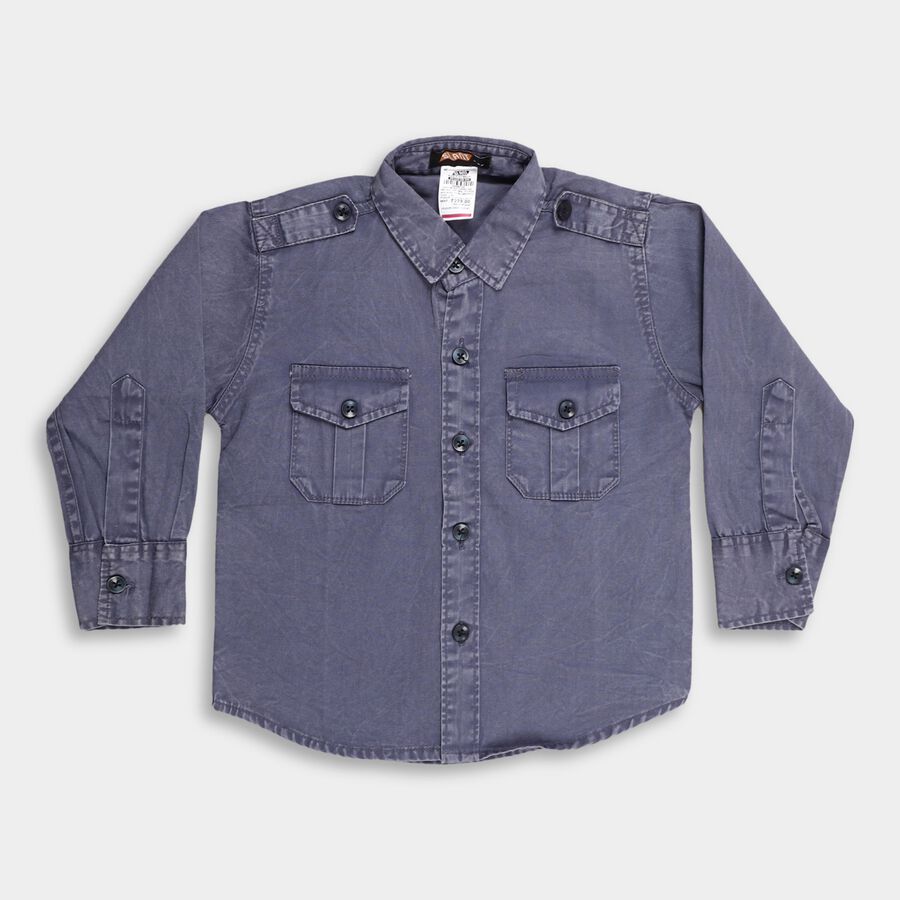 Boy's 100% Cotton Casual Shirt, Light Blue, large image number null