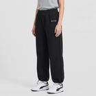 Women's Black Relaxed Fit Drawstring Hem Jogger Track Pants, काला, small