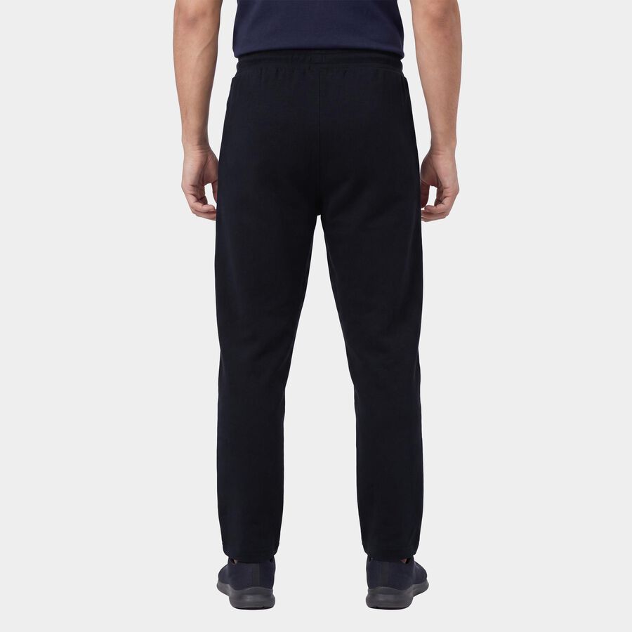 Men's Navy Blue Regular Fit Cuffed Track Pants, Navy Blue, large
