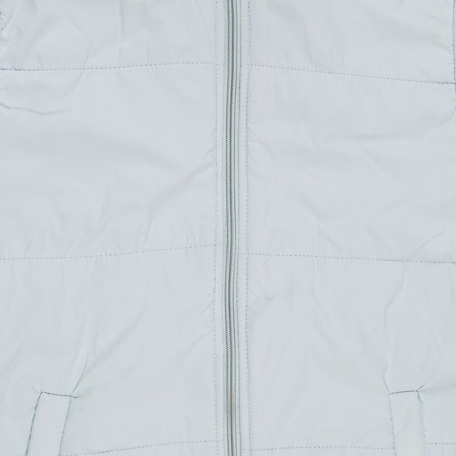 Girls Light Blue Hooded Casual Jacket, Light Blue, large image number null
