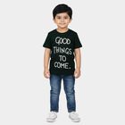 Boys' Half Sleeves T-Shirt, Dark Green, small