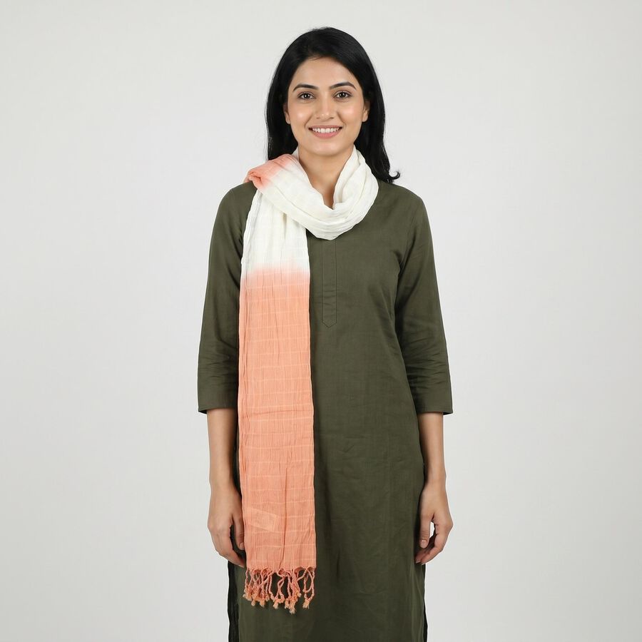 Women's Peach Regular Printed Dupatta, Peach, large
