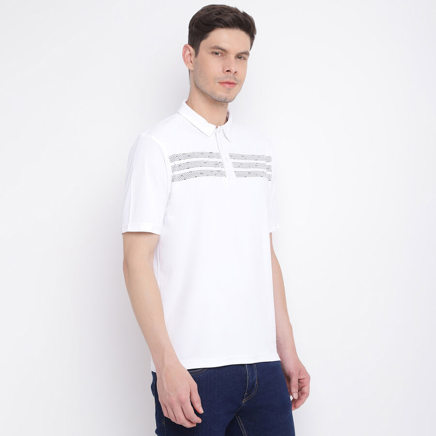 Printed Polo T-Shirt, White, large image number null