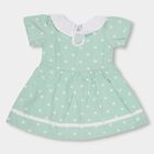 Girls' Mint Green Polka Dot Peter Pan Collar Frock, Light Green, small image number null
