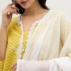 Women's Soft Ivory White Cotton Plain Dupatta, सफ़ेद, small image number null