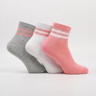 Women's Assorted Regular Fit Striped Pack of 3 Socks, Assorted, small