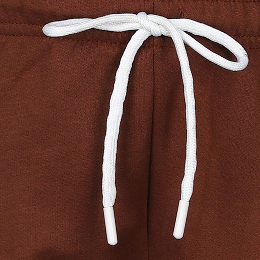 Boys' Rich Chocolate Brown Graphic Printed Pyjama, मरून, large image number null