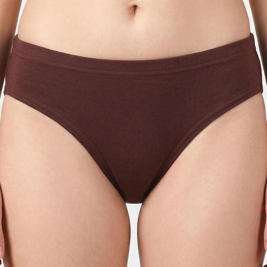 Women's Brown Regular Fit Panty, भूरा, large