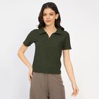 Ladies' Polo T-Shirt, गहरा हरा, small