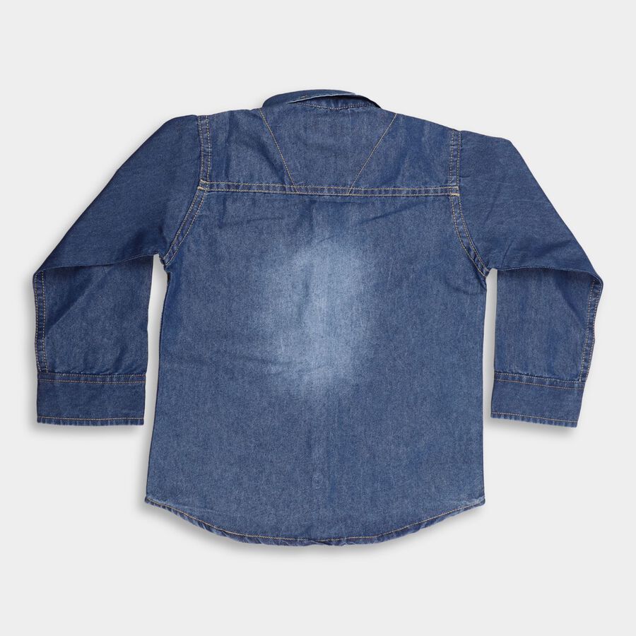 Boys' Casual Shirt, मध्यम नीला, large image number null