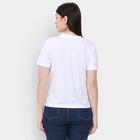 Ladies' Round Neck T-Shirt , White, small